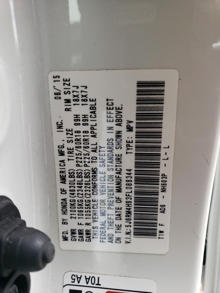 5J6RM4H93FL089344 2015 Honda Cr-V Touring