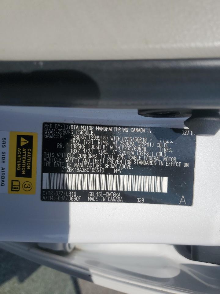 2T2BK1BA3BC105540 2011 Lexus Rx 350