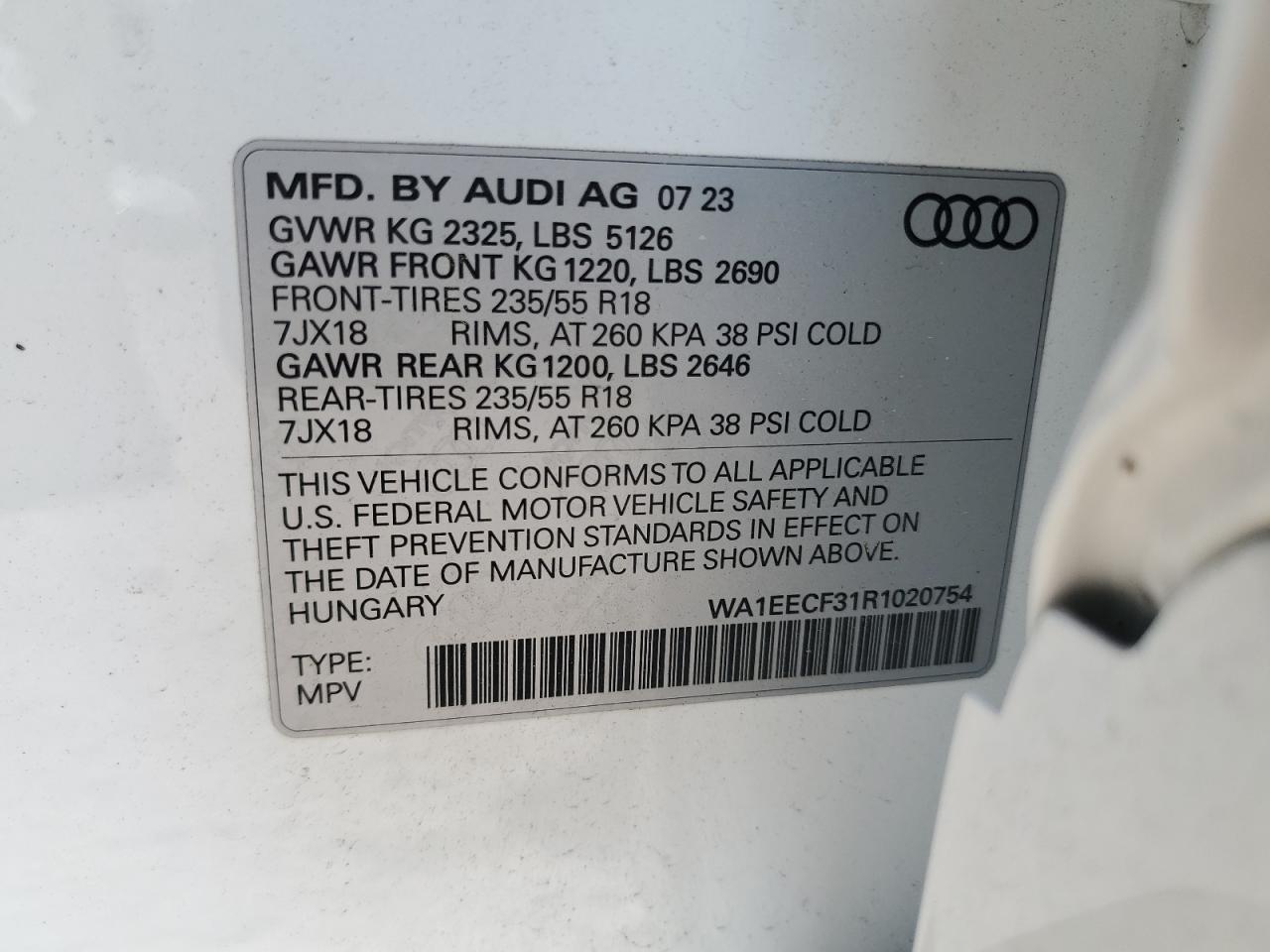 WA1EECF31R1020754 2024 Audi Q3 Premium Plus S Line 45