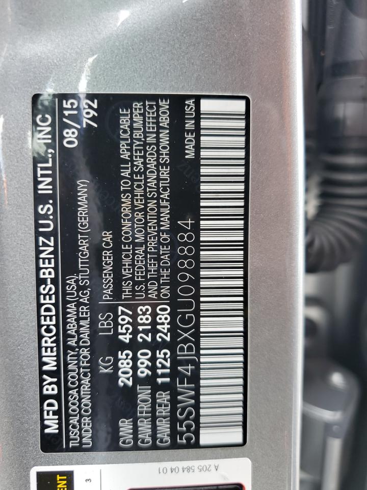 55SWF4JBXGU098884 2016 Mercedes-Benz C 300