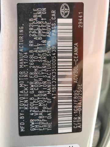 2005 Toyota Camry Le VIN: 4T1BE32K35U005439 Lot: 58671884