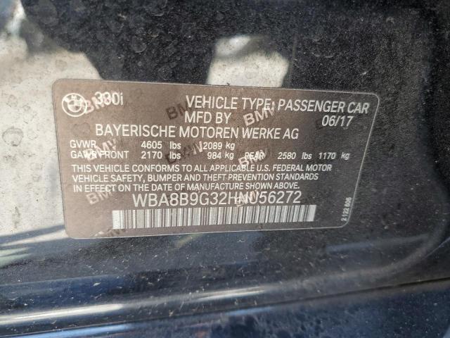 2017 BMW 330 I VIN: WBA8B9G32HNU56272 Lot: 57447694