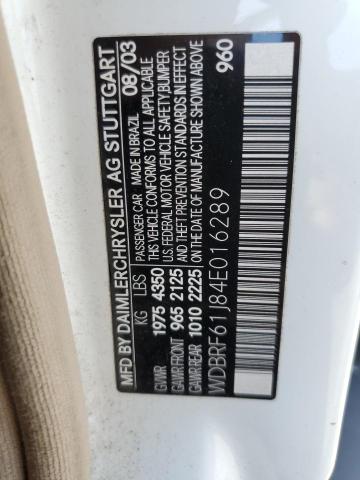 2004 Mercedes-Benz C 240 VIN: WDBRF61J84E016289 Lot: 60556504