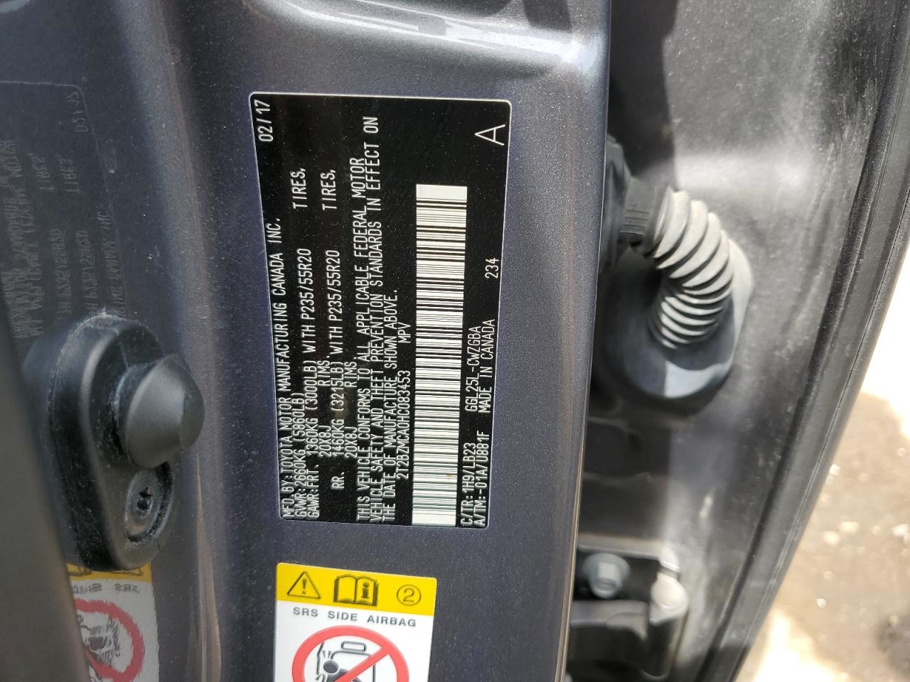 2T2BZMCA0HC083453 2017 Lexus Rx 350 Base