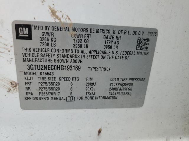 2017 GMC SIERRA C25 3GTU2NEC0HG193169