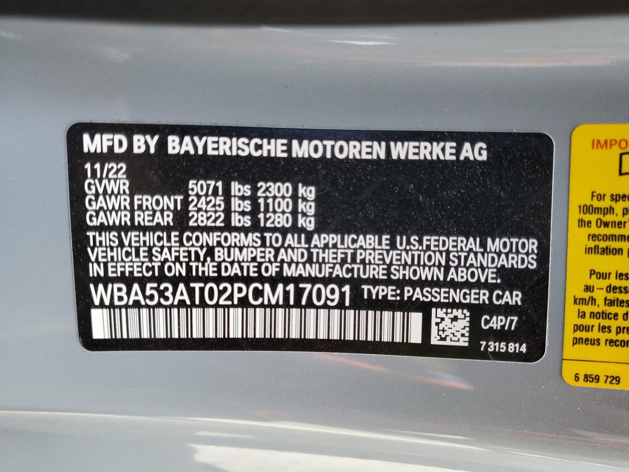 WBA53AT02PCM17091 2023 BMW M440I