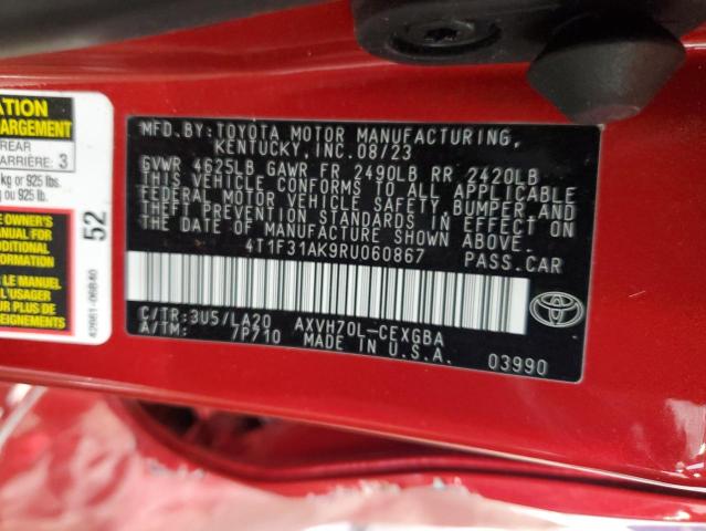 VIN 4T1F31AK9RU060867 2024 Toyota Camry, Xle no.12