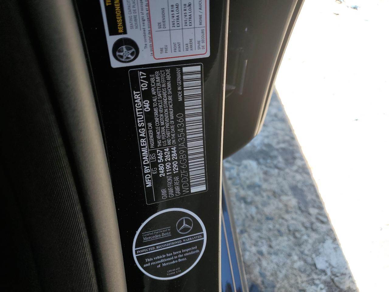 WDDZF6GB9JA354360 2018 Mercedes-Benz E 400 4Matic