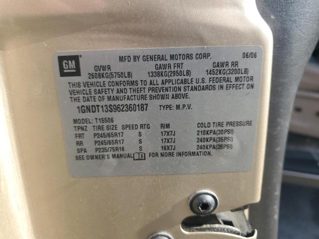 2006 Chevrolet Trailblazer Ls VIN: 1GNDT13S962360187 Lot: 58179744