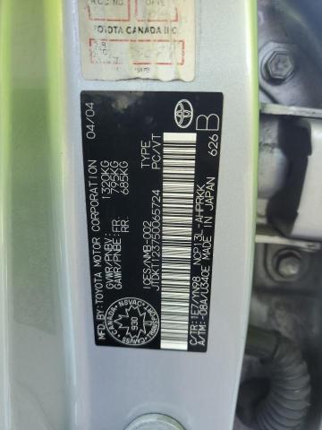 2005 Toyota Echo VIN: JTDKT123750065724 Lot: 58364304