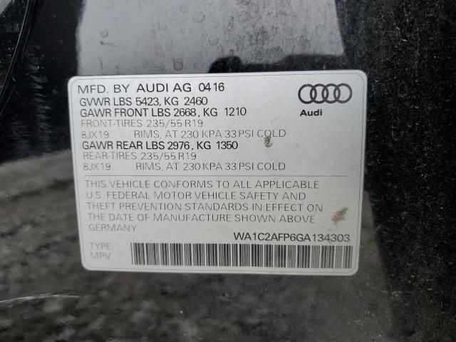 2016 Audi Q5 Premium VIN: WA1C2AFP6GA134303 Lot: 58483174