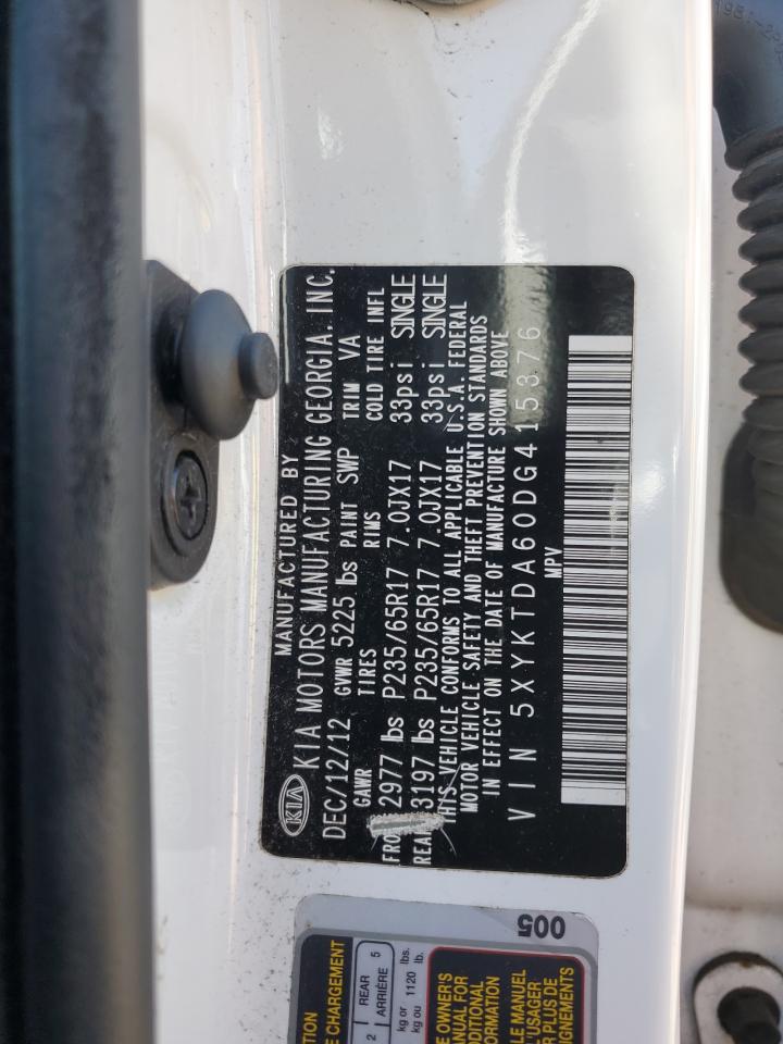 5XYKTDA60DG415376 2013 Kia Sorento Lx