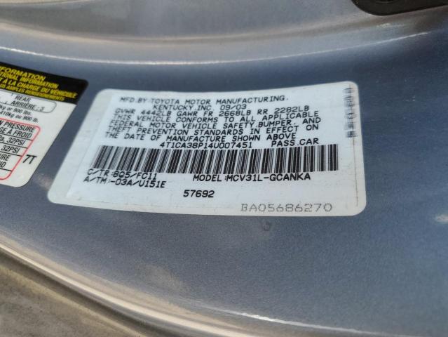 2004 Toyota Camry Solara Se VIN: 4T1CA38P14U007451 Lot: 60495394