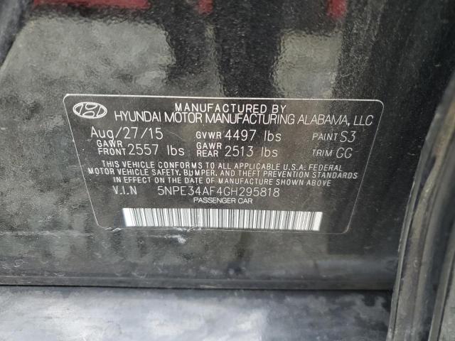 2016 Hyundai Sonata Sport VIN: 5NPE34AF4GH295818 Lot: 58598104