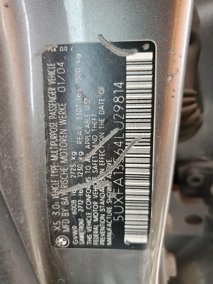 5UXFA13564LU29814 2004 BMW X5 3.0I