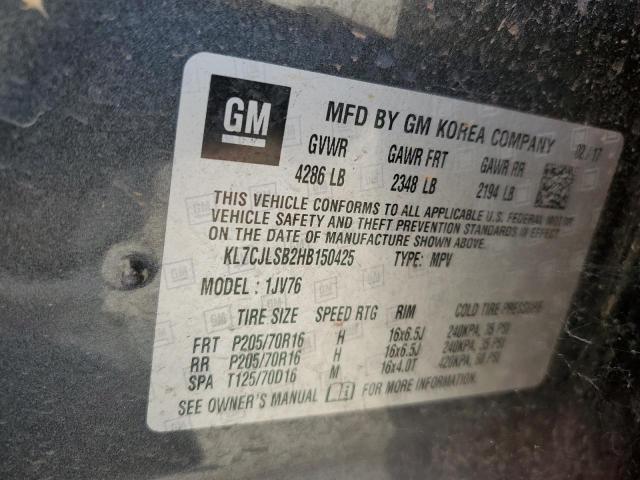 2017 Chevrolet Trax 1Lt VIN: KL7CJLSB2HB150425 Lot: 58323074