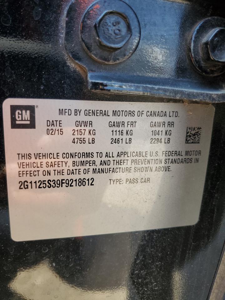 2G1125S39F9218612 2015 Chevrolet Impala Lt