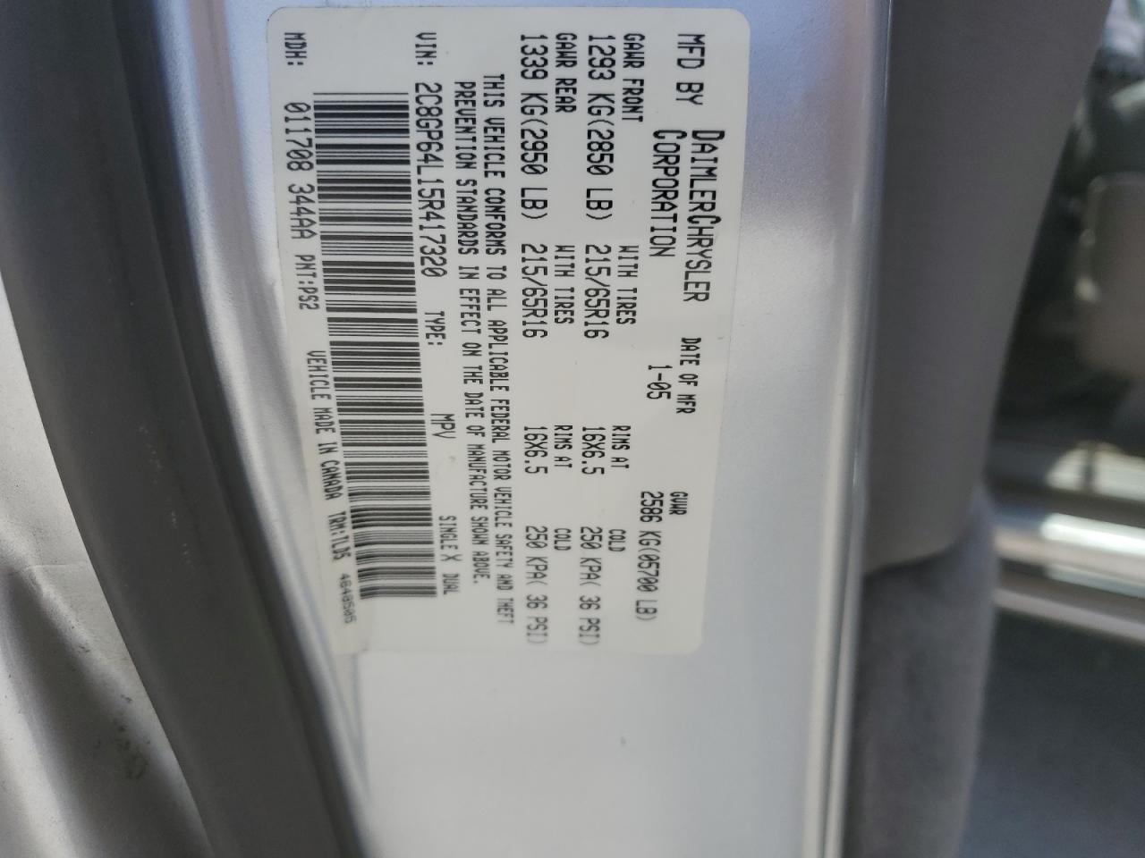 2C8GP64L15R417320 2005 Chrysler Town & Country Limited