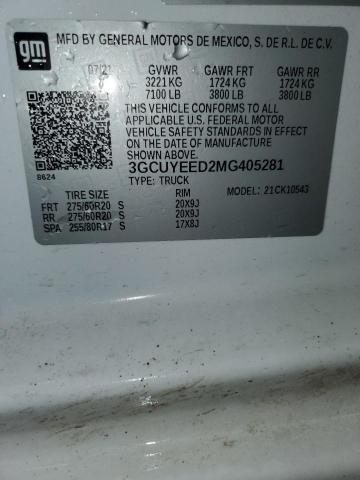 2021 Chevrolet Silverado K1500 Rst VIN: 3GCUYEED2MG405281 Lot: 60331194