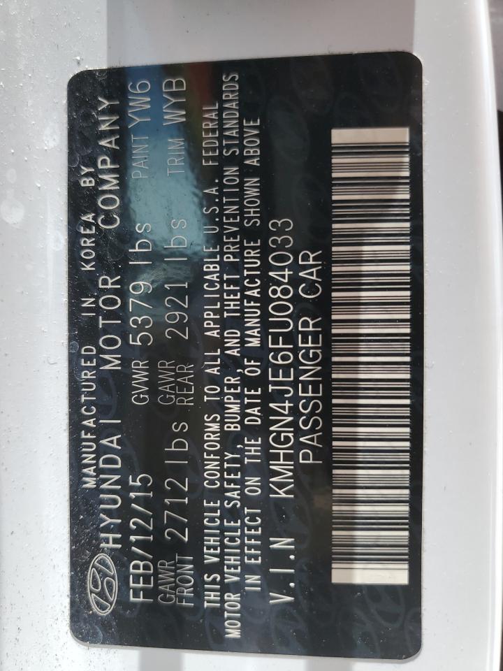 KMHGN4JE6FU084033 2015 Hyundai Genesis 3.8L