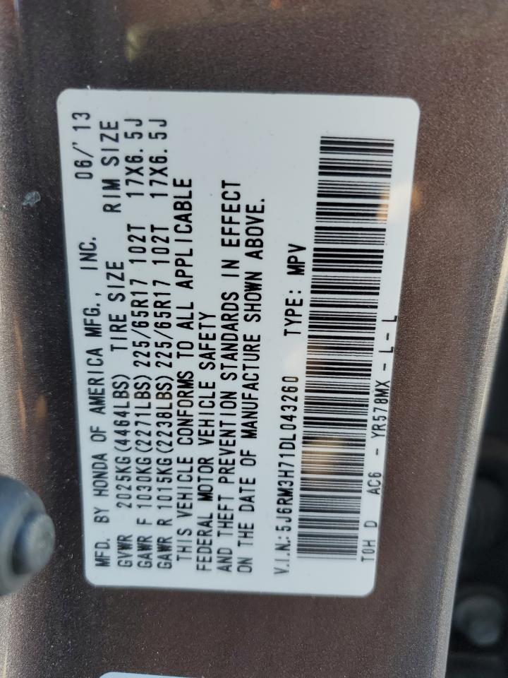 5J6RM3H71DL043260 2013 Honda Cr-V Exl