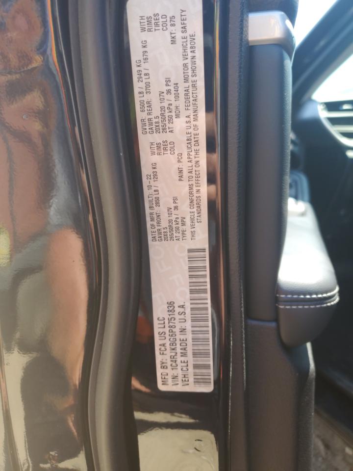 1C4RJKBG6P8751836 2023 Jeep Grand Cherokee L Limited