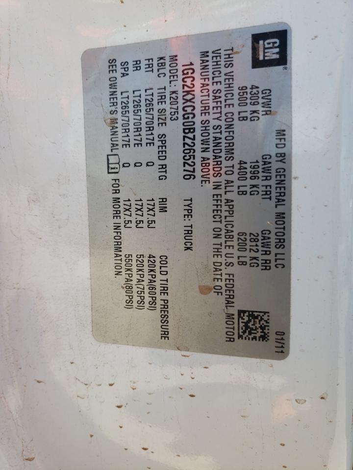 1GC2KXCG0BZ265276 2011 Chevrolet Silverado K2500 Heavy Duty Lt