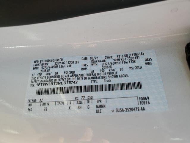 2022 FORD F350 SUPER - 1FT8W3BT3NED75742