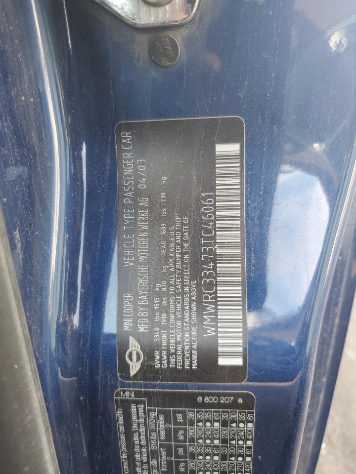 WMWRC33473TC46061 2003 Mini Cooper