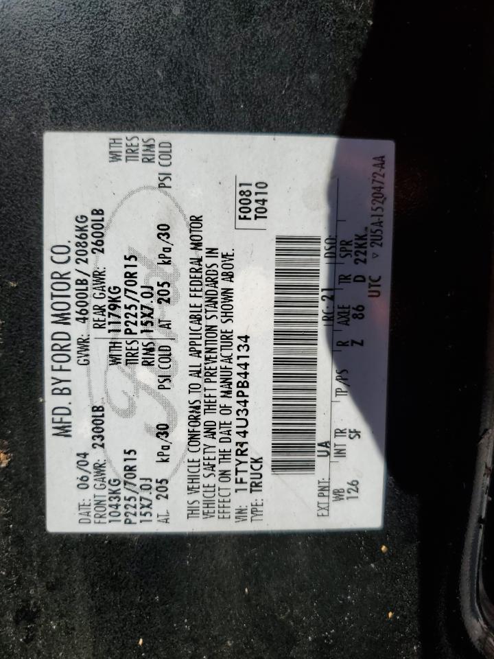 1FTYR14U34PB44134 2004 Ford Ranger Super Cab