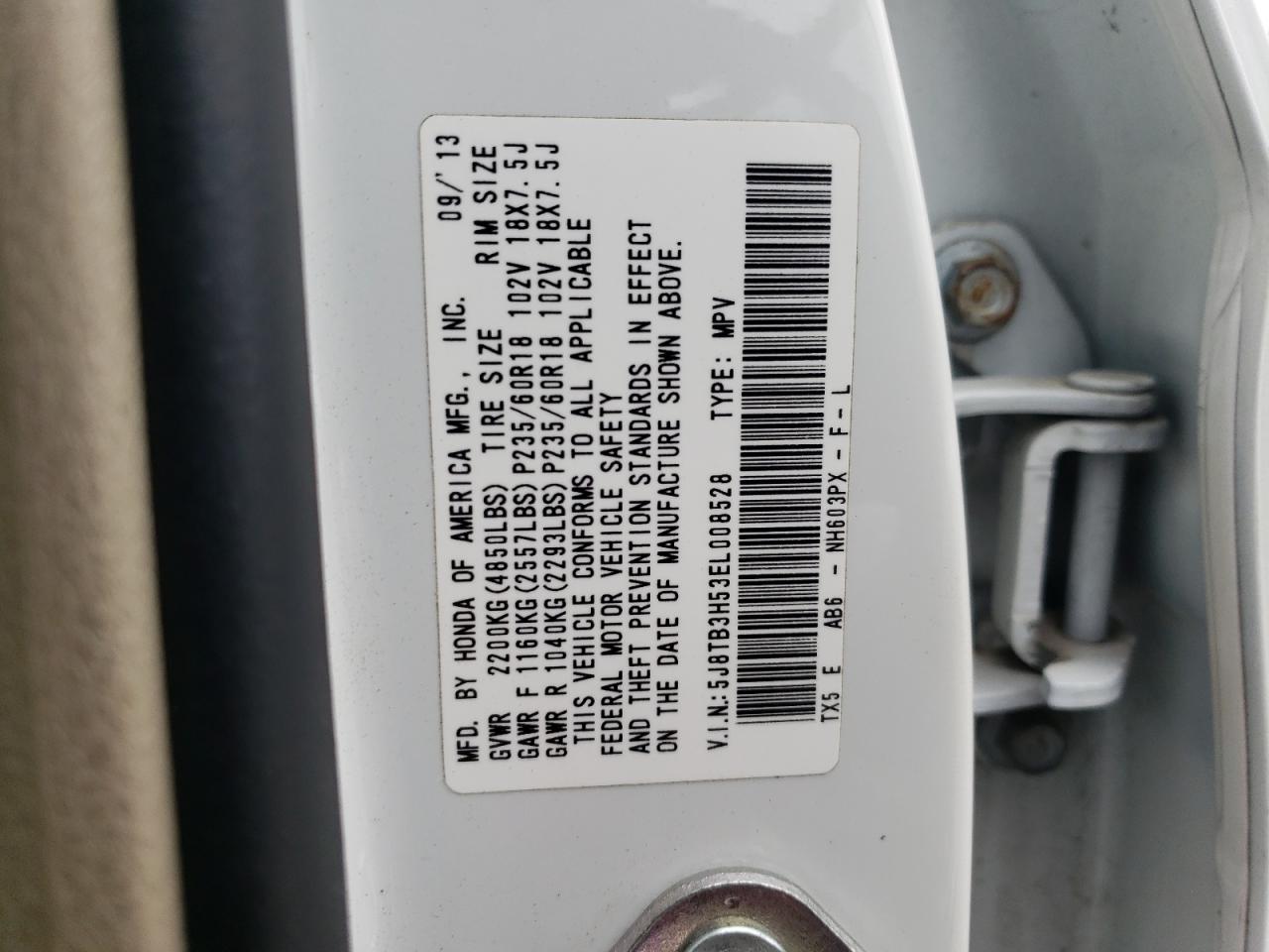 5J8TB3H53EL008528 2014 Acura Rdx Technology