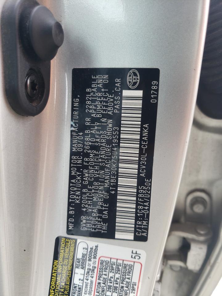 4T1BE30K75U419553 2005 Toyota Camry Le