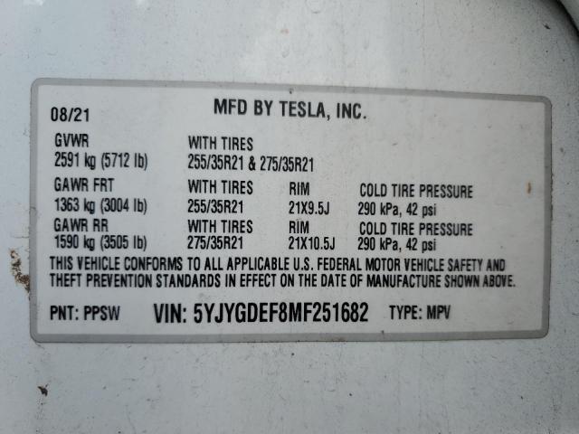 5YJYGDEF8MF251682 2021 TESLA MODEL Y - Image 14