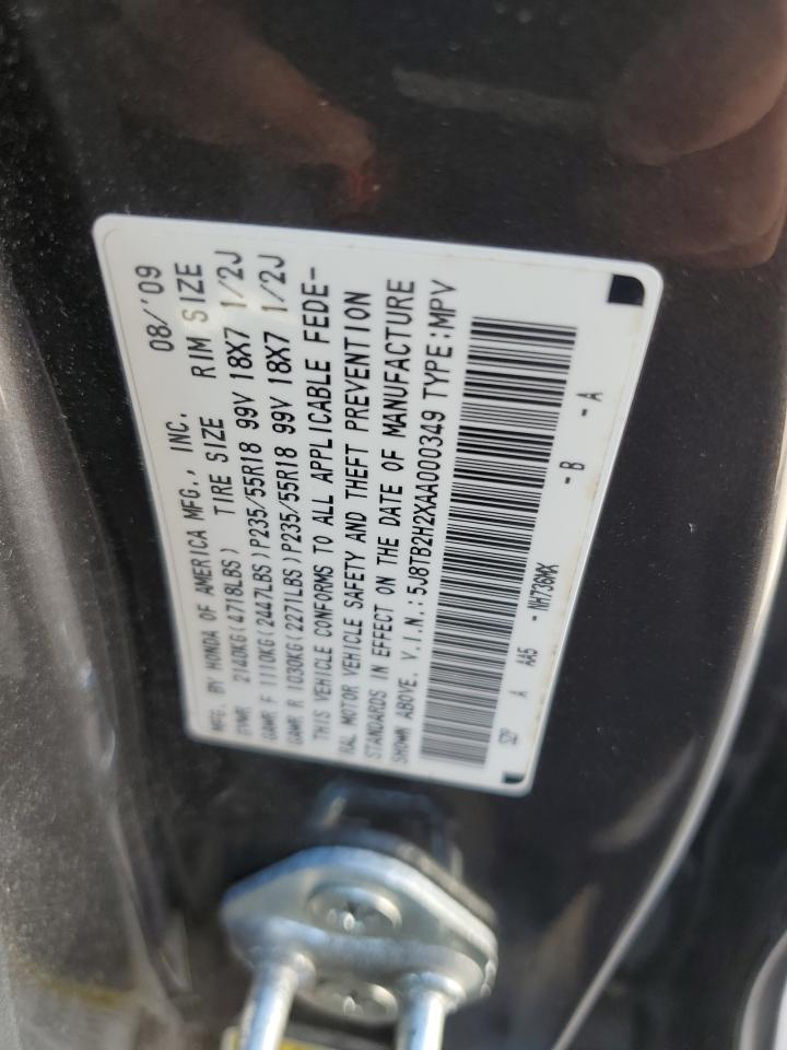 5J8TB2H2XAA000349 2010 Acura Rdx