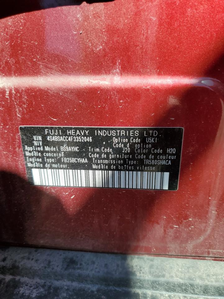 4S4BSACC4F3352046 2015 Subaru Outback 2.5I Premium