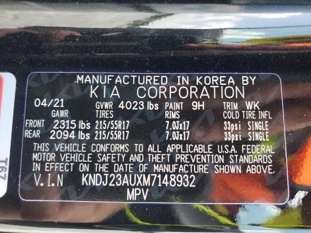 2021 Kia Soul Lx VIN: KNDJ23AUXM7148932 Lot: 59019824