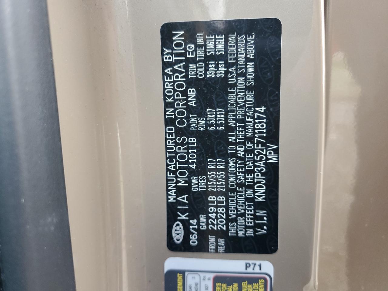 KNDJP3A52F7118174 2015 Kia Soul +