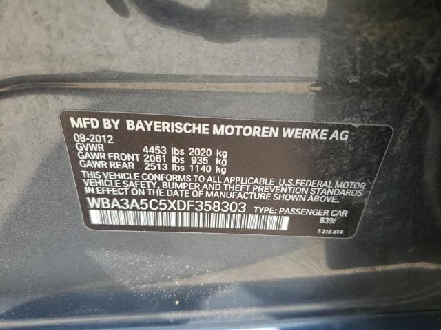 2013 BMW 328 I VIN: WBA3A5C5XDF358303 Lot: 57439364