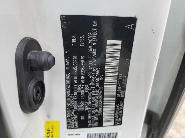 2016 TOYOTA SIENNA XLE - 5TDYK3DC9GS695489