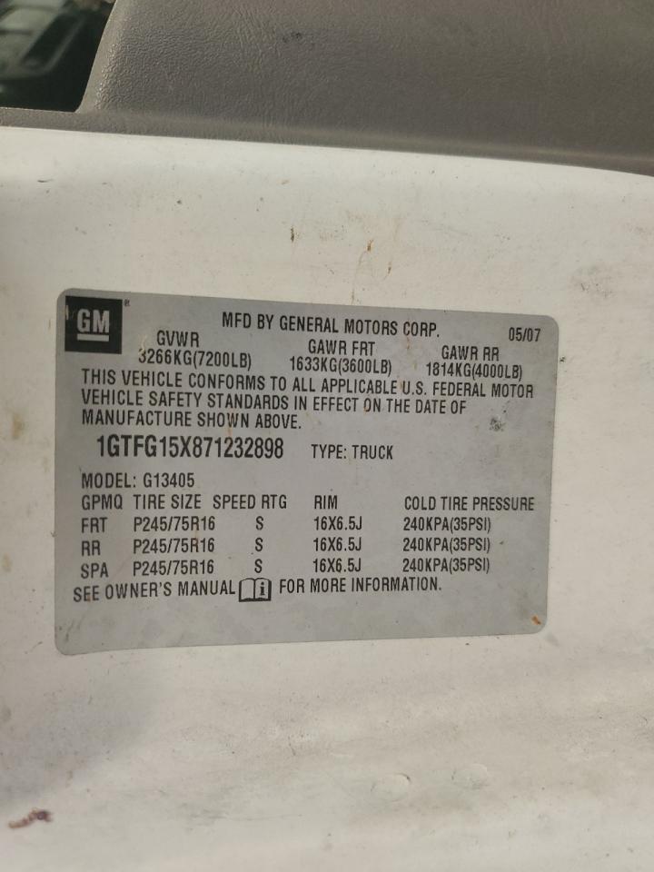 1GTFG15X871232898 2007 GMC Savana G1500