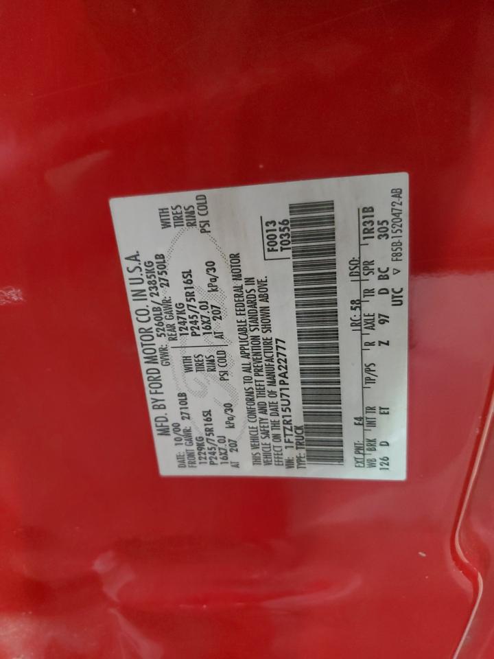 1FTZR15U71PA22777 2001 Ford Ranger Super Cab