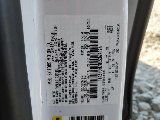 2014 Ford Fusion Se VIN: 1FA6P0H78E5362696 Lot: 59413414