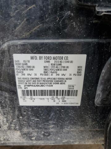 2018 Ford Edge Sel VIN: 2FMPK4J9XJBC11439 Lot: 58498234