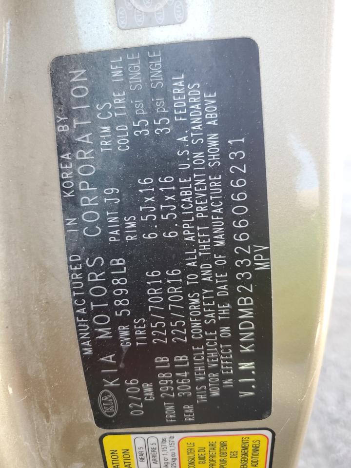 KNDMB233266066231 2006 Kia Sedona Ex