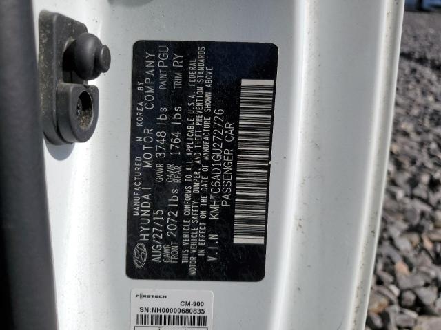 2016 Hyundai Veloster VIN: KMHTC6AD1GU272726 Lot: 60827534