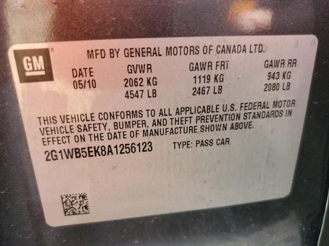 2010 Chevrolet Impala Lt VIN: 2G1WB5EK8A1256123 Lot: 59610824