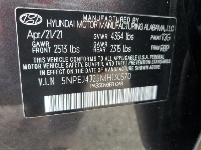 2021 Hyundai Sonata Sel Plus VIN: 5NPEJ4J25MH130570 Lot: 59493464