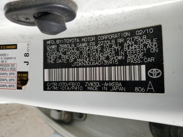 2010 Toyota Prius VIN: JTDKN3DU6A0135915 Lot: 57472454