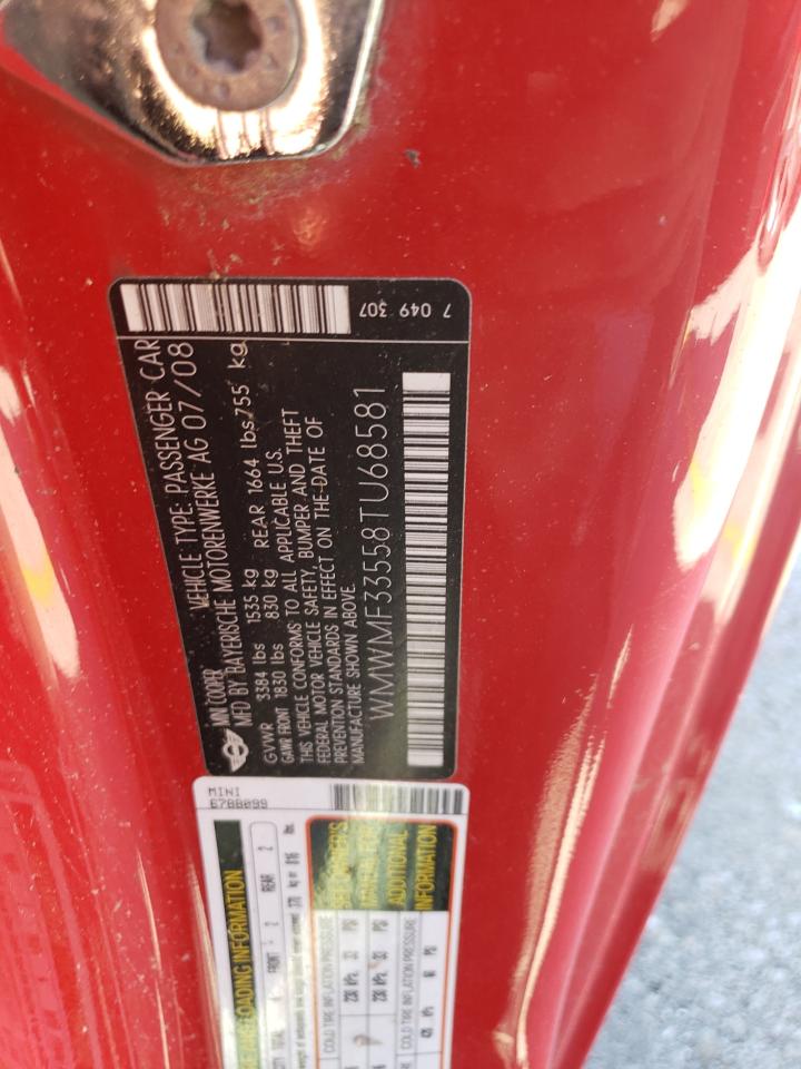 WMWMF33558TU68581 2008 Mini Cooper