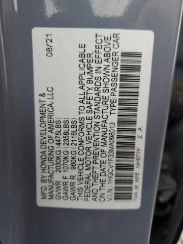 2021 Honda Accord Sport VIN: 1HGCV1F33MA098013 Lot: 57450064